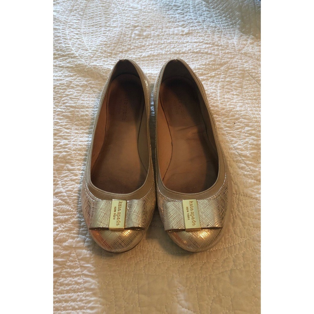 Kate Spade gold metallic Flats sz 8